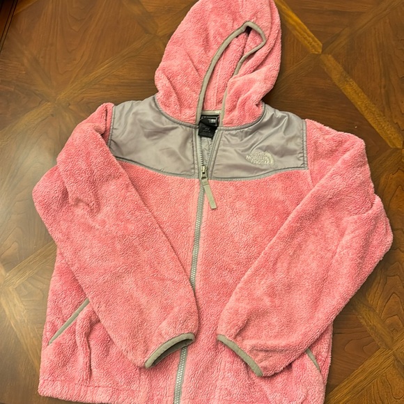 The North Face Other - North Face Pink Fuzzy Jacket- size 10/12